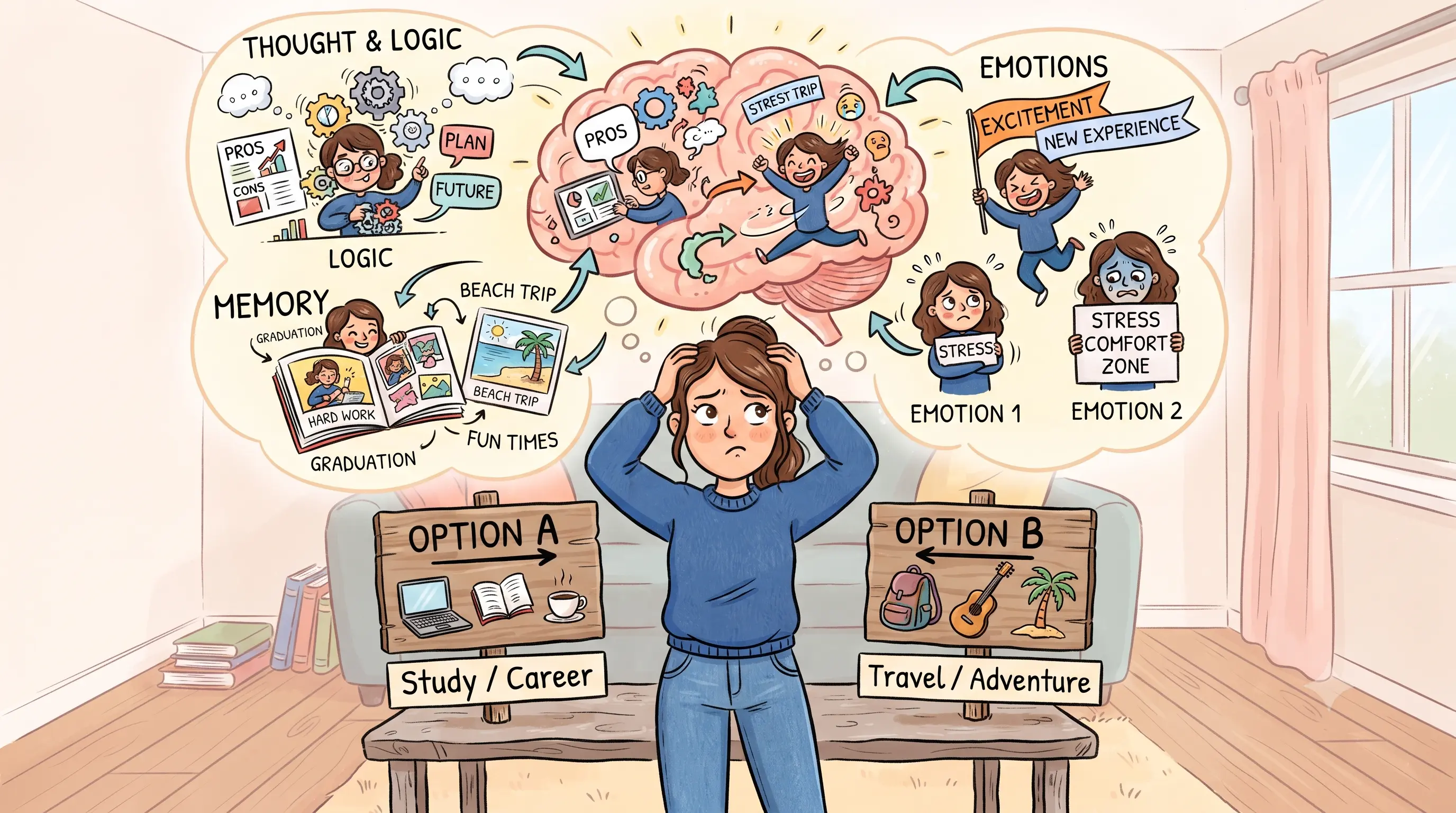 An illustration of thought and the human mind