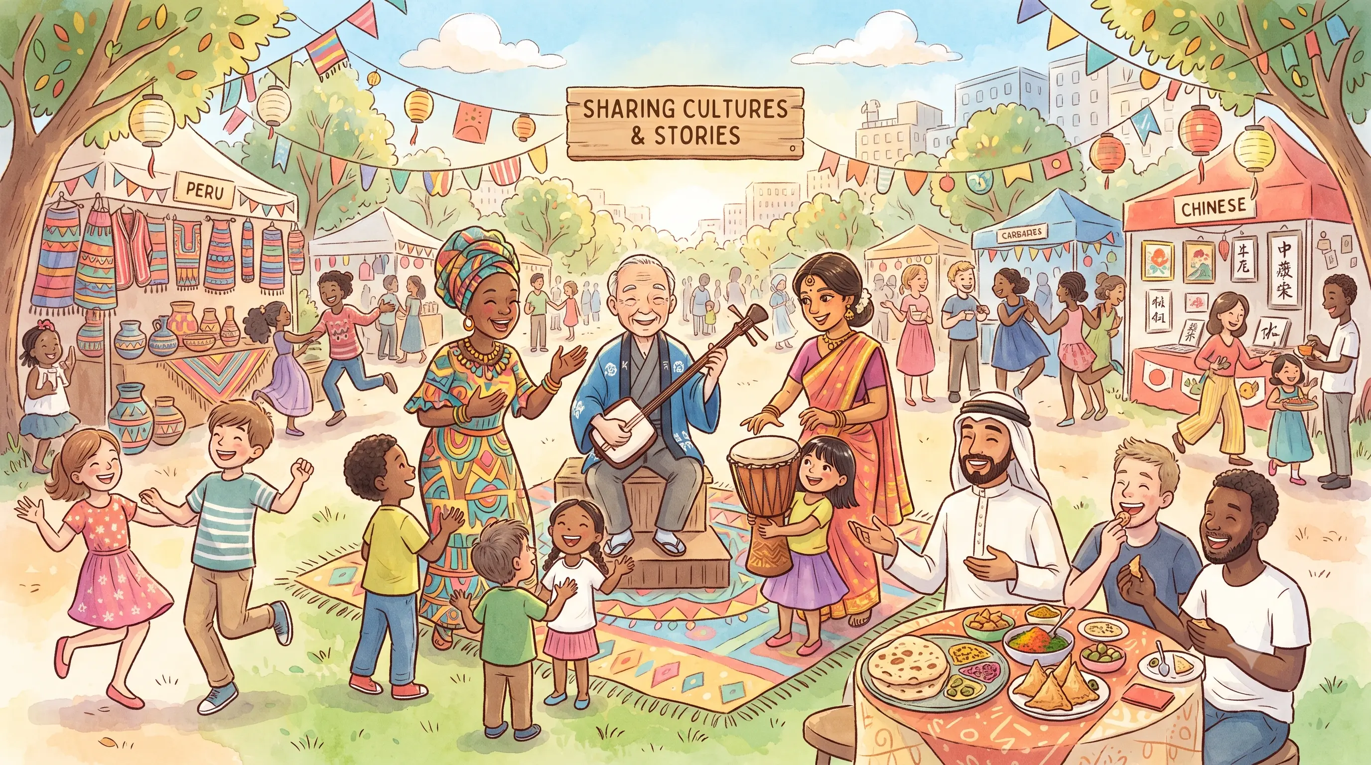 An illustration of people and culture